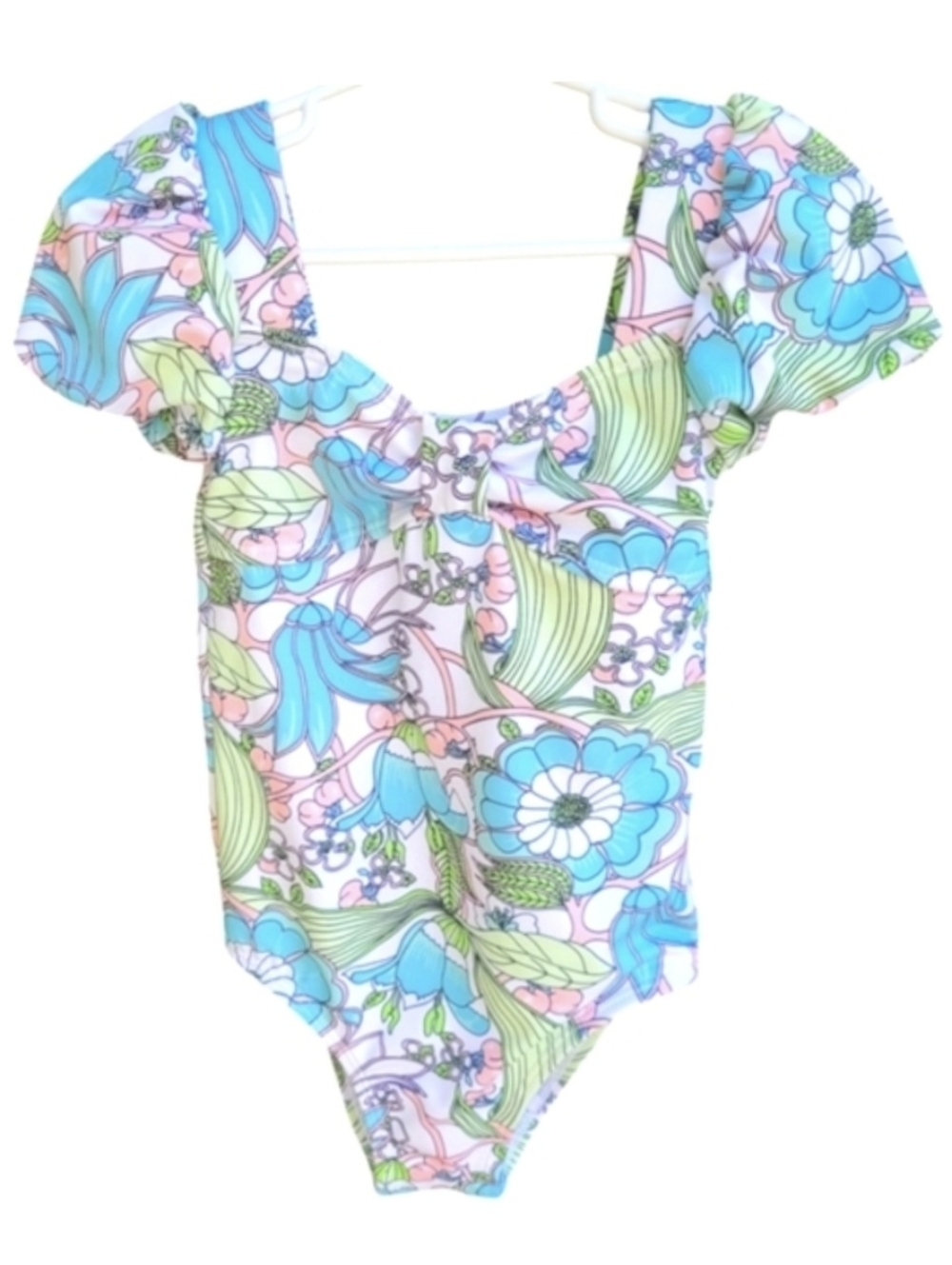 Janie And Jack Retro Floral Print One-Piece Swimsuit Size 4 NWOT